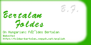 bertalan foldes business card